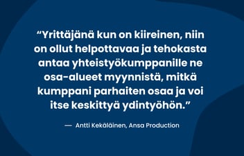 Ansa Productionin kokemuksia Myyntiakatemiasta