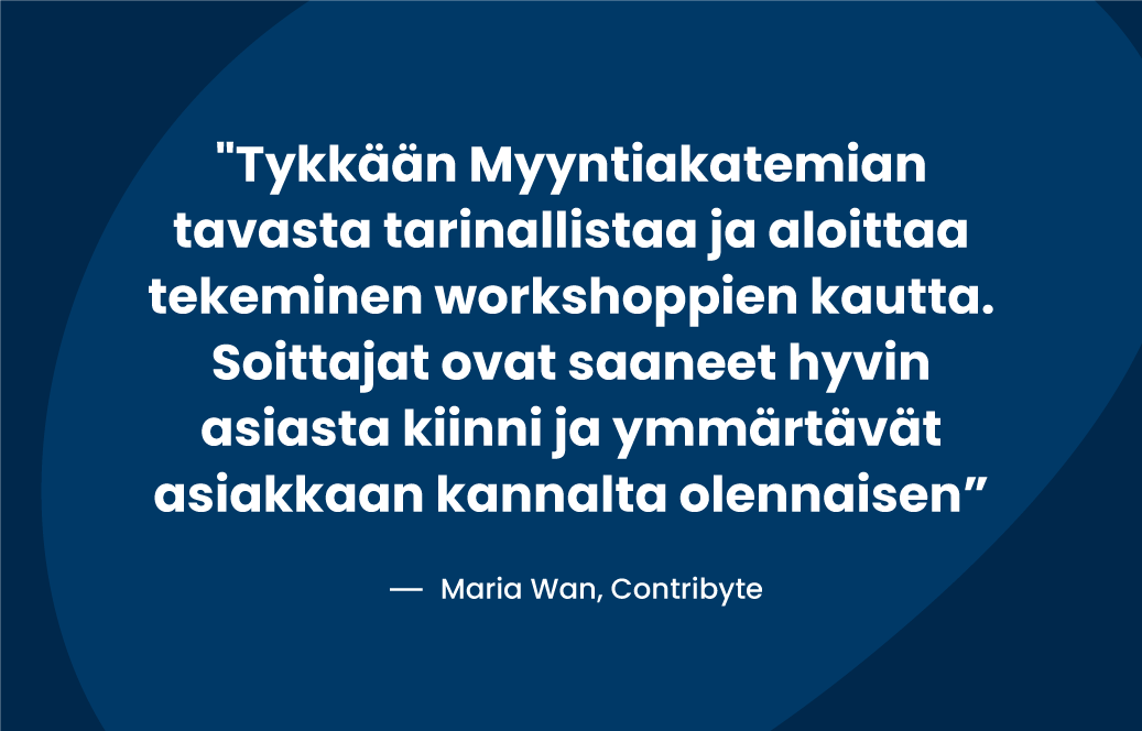 Contribyten kokemuksia Myyntiakatemiasta